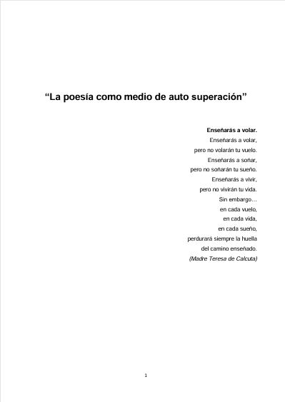 la poesia como medio de auto superación